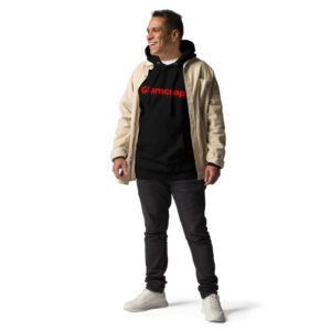 Men's essential black hoodie - Imagen 4